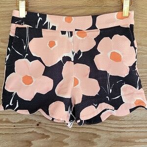 Anthropologie Pink and Navy Floral Shorts
